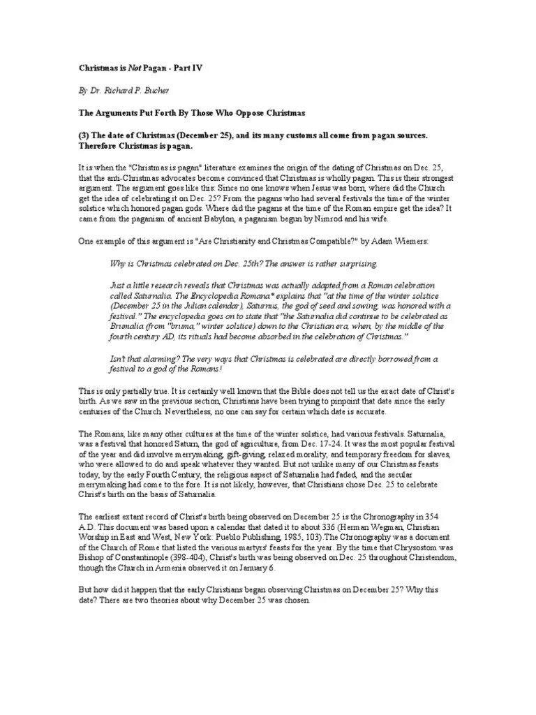 Christmas Is Not Pagan PDF Christmas Carols Christmas
