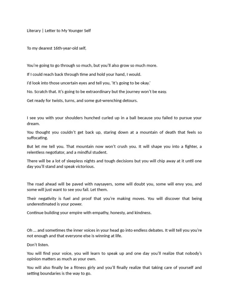 Letter to My Younger Self PDF