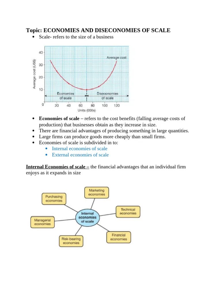 Economies and Diseconomies of Scale Explained PDF Economies Of