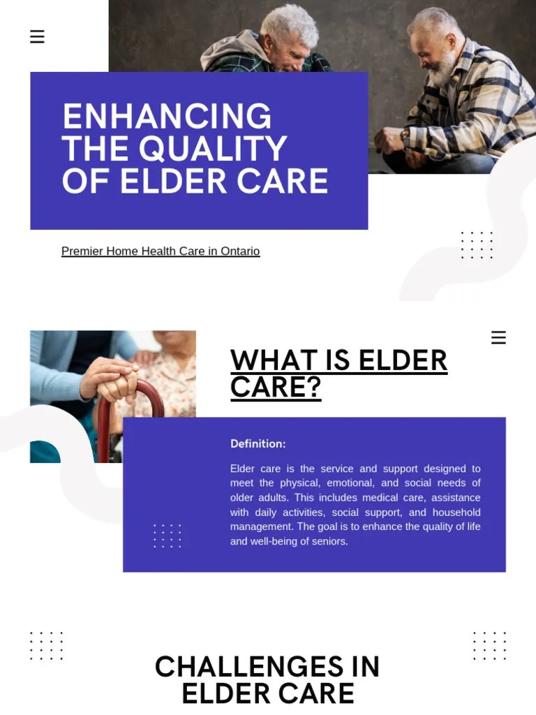Enhancing Elder Care Quality in Ontario PDF Caregiver Elderly Care