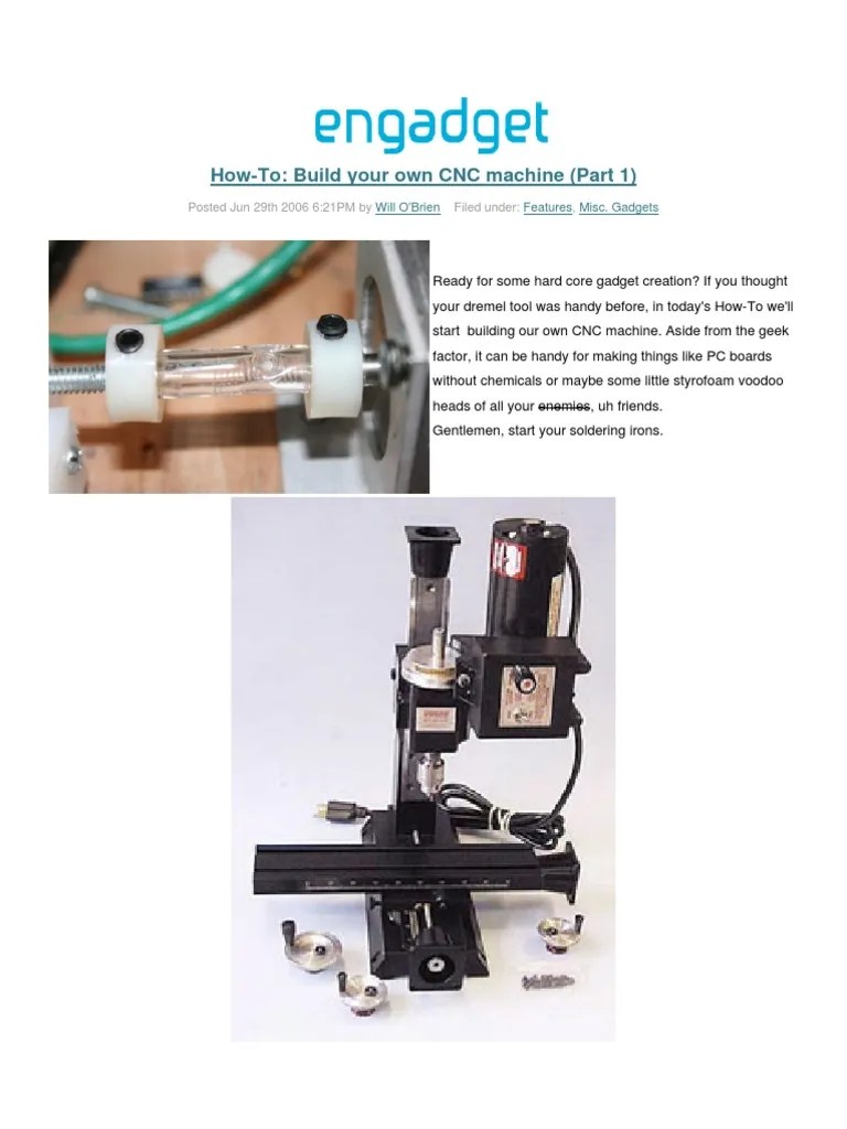 (eBook) Diy How to Build Your Own Cnc Machine O