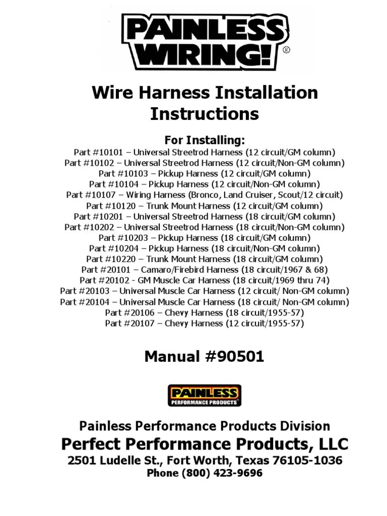 Painless Wiring Harness Install Instructions PDF Ignition System