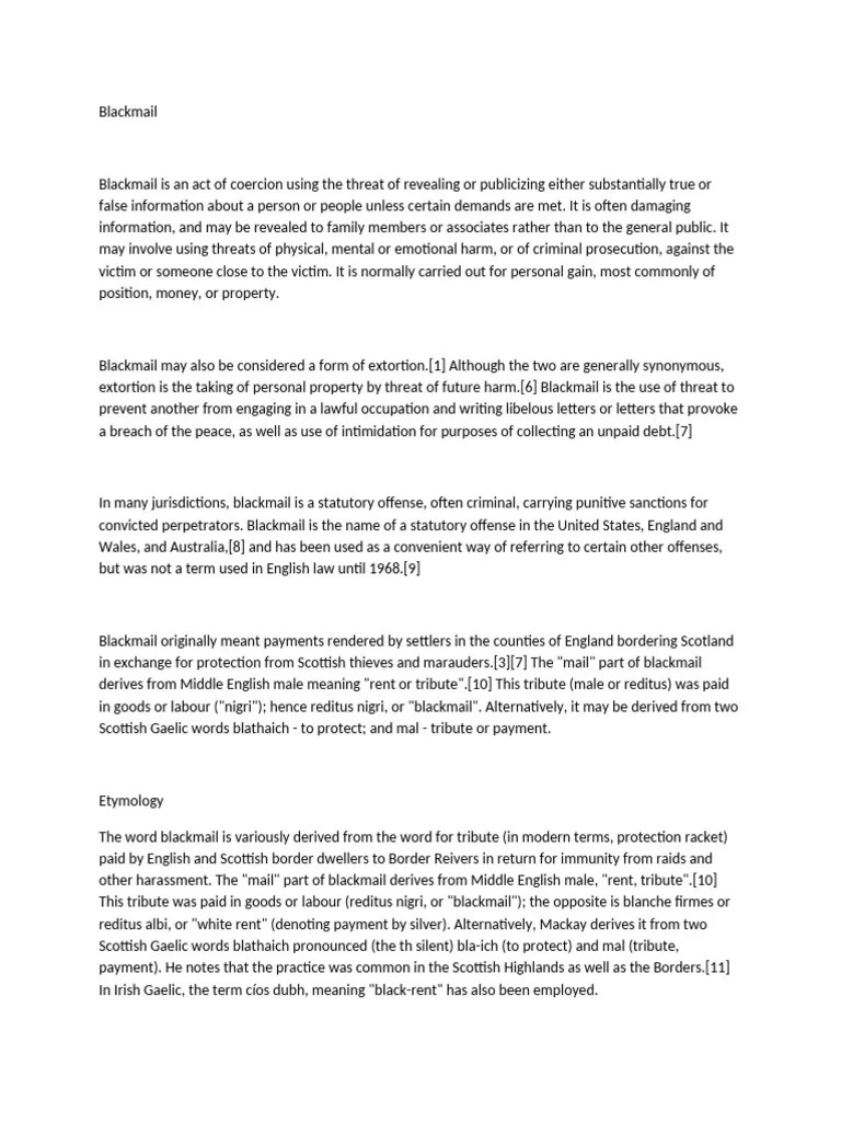 Understanding Office Blackmail PDF Crimes Crime & Violence