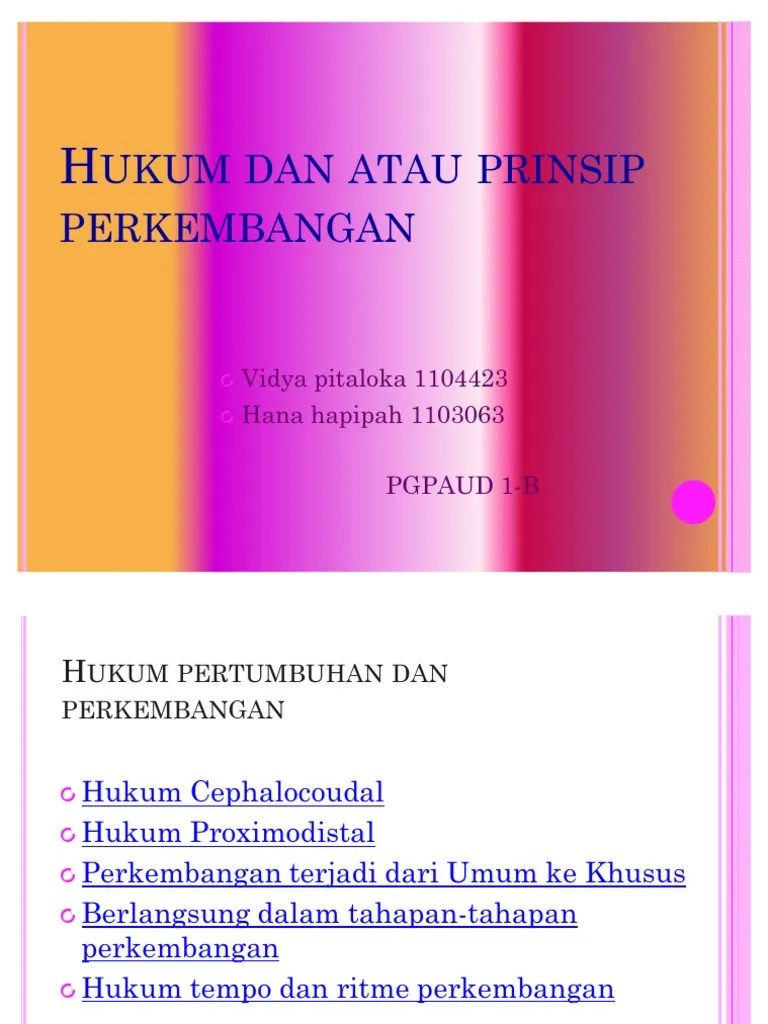 Hukum dan atau prinsip perkembangan