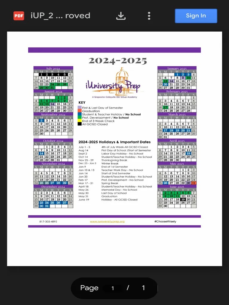 GCISD Calendar 202526 Overview PDF Educational Stages Higher