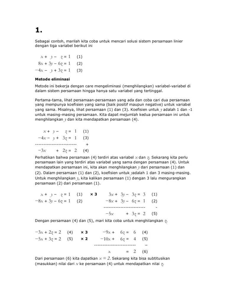 Contoh Soal Aljabar Linier | PDF