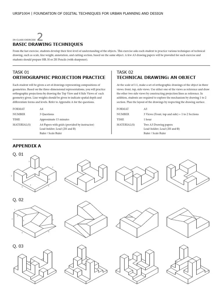 Exercise 02 Drawing Pdf Drawing Technical Drawing