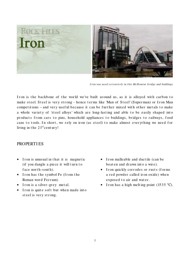 Characteristics of Iron Ore Iron Iron Ore
