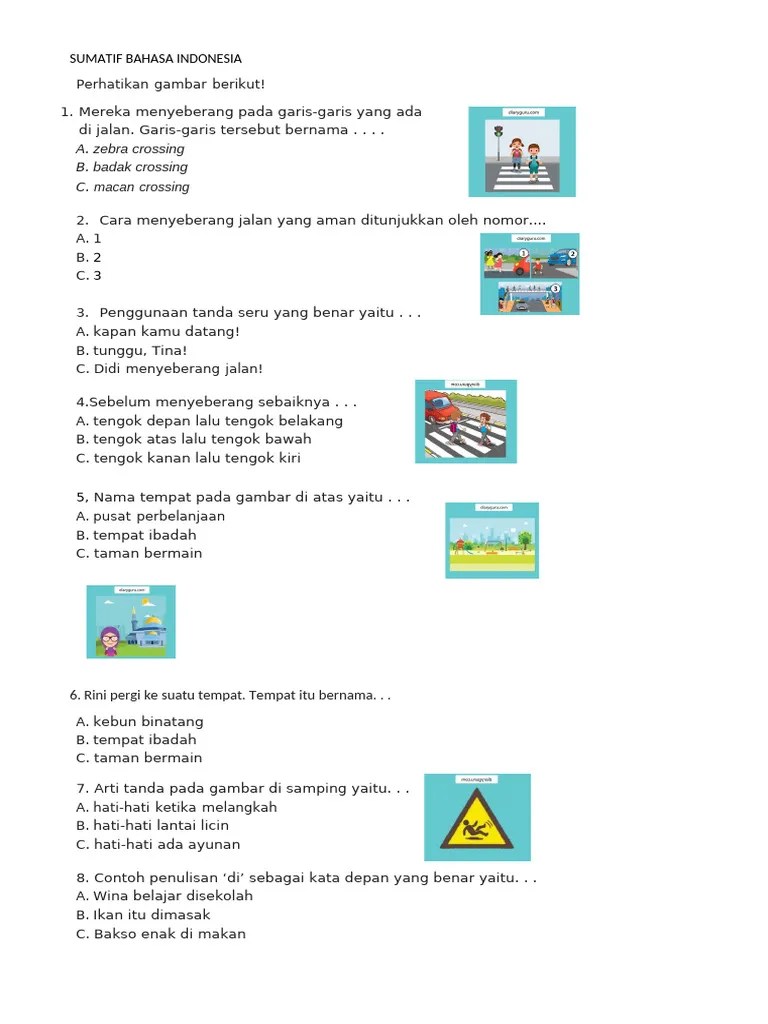 Soal Ujian Bahasa Indonesia Dasar | PDF