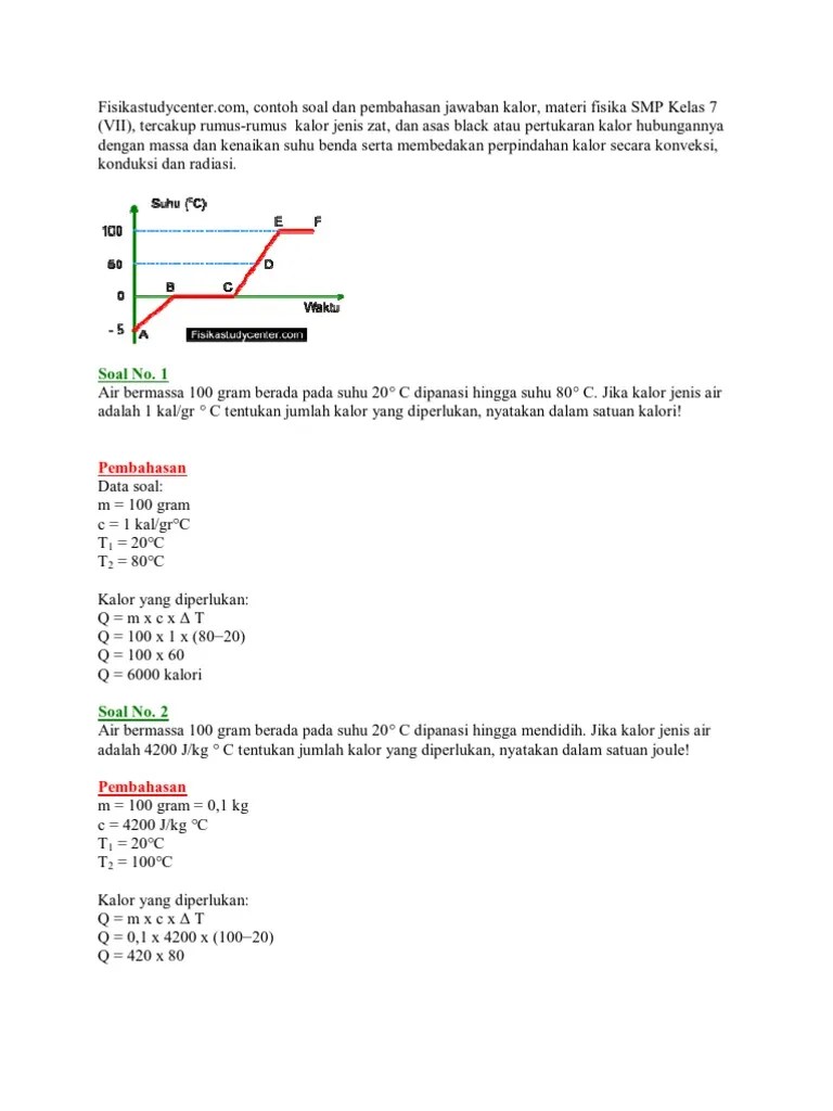 Contoh Soal Kalor SMP PDF