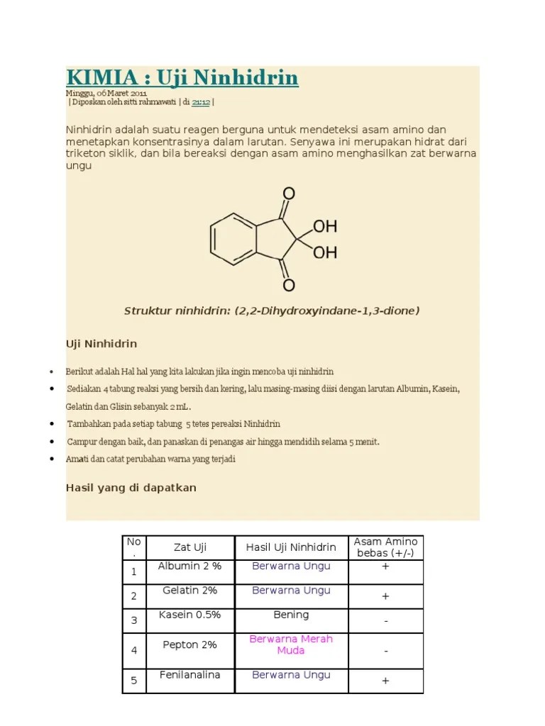 Uji Ninhidrin | PDF