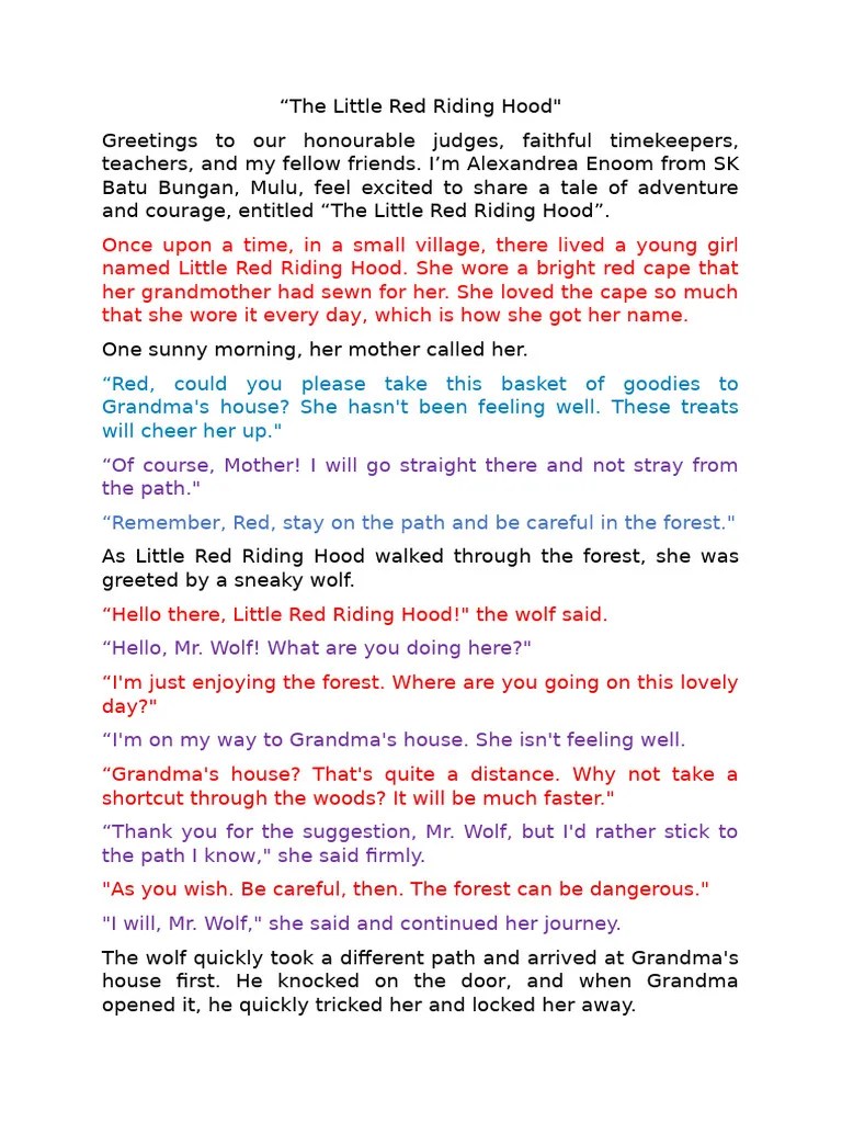 Little Red Riding Hood A Cautionary Tale PDF Little Red Riding Hood