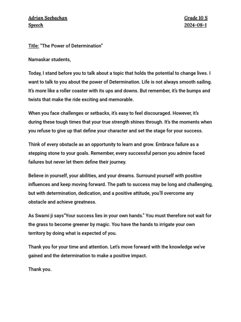 The Power of Determination PDF
