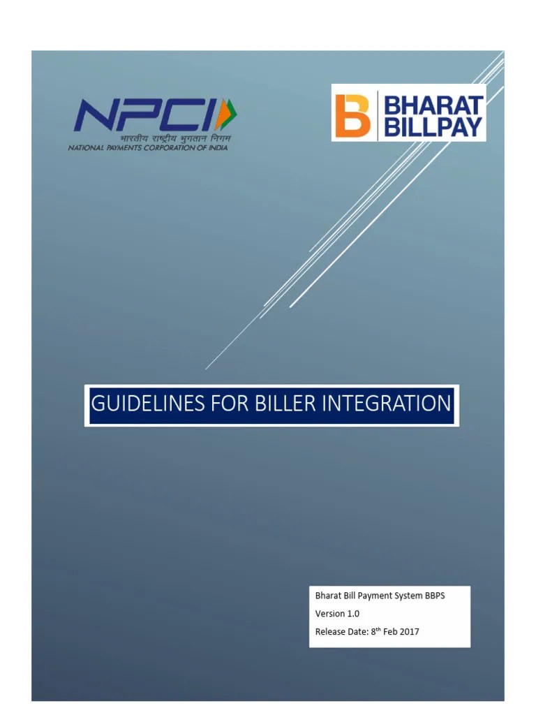 BBPS Guidelines For Biller Integration PDF Fee Payments