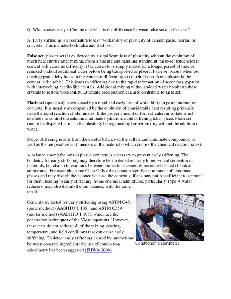 False Setting N Flash Setting PDF Concrete Mortar (Masonry)