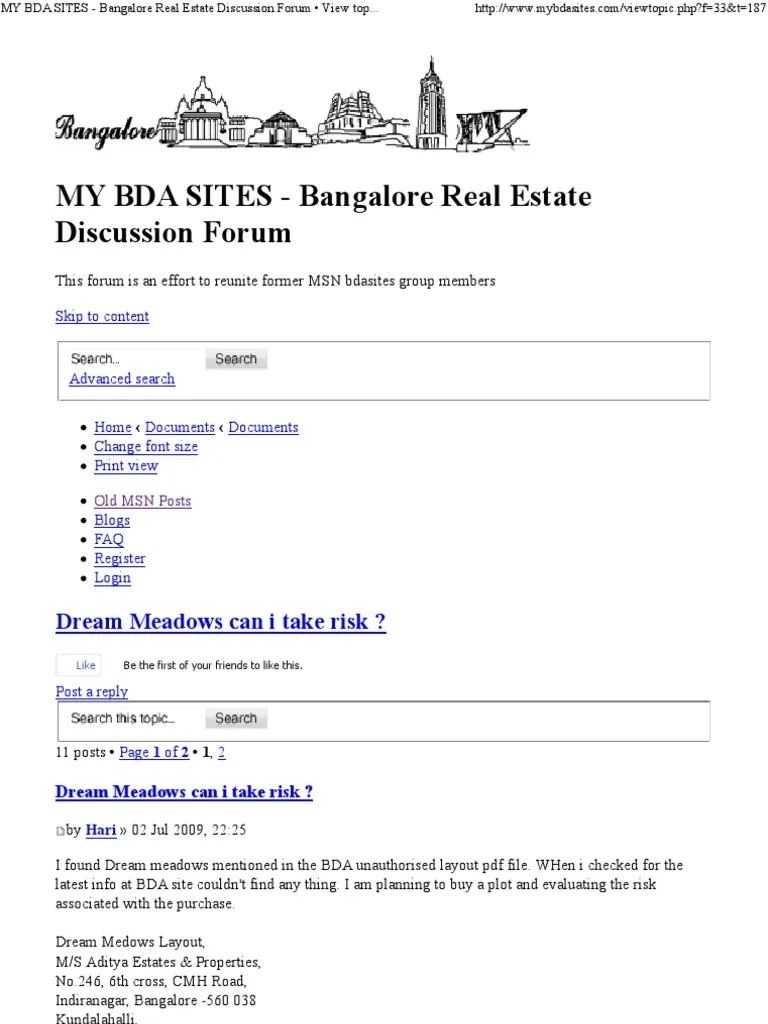 Dream Meadows Bangalore Illegal Layout PDF Forum