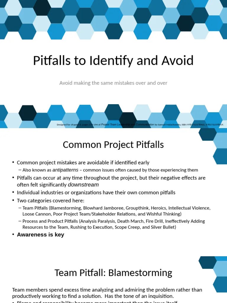 Common Project Pitfalls to Avoid PDF Agile Software Development