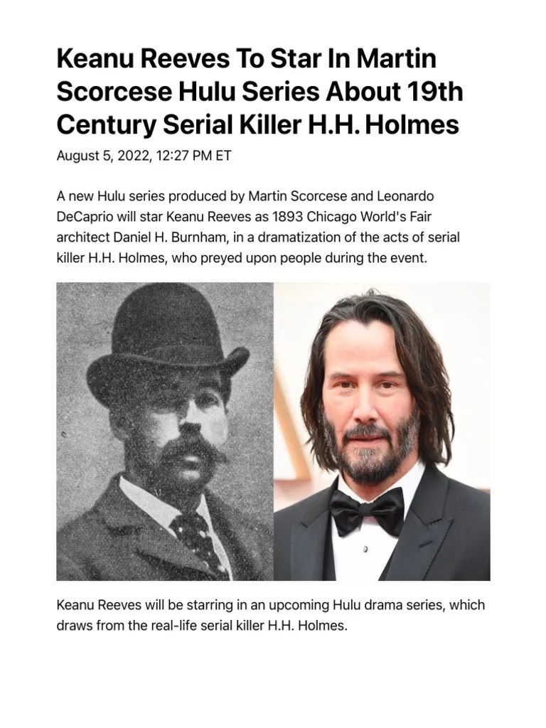 Keanu Reeves To Star In Hulus Scorcese Serial Killer Series Crime