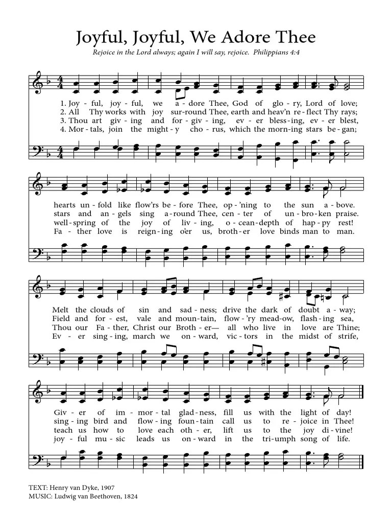 Joyful Joyful We Adore Thee | PDF