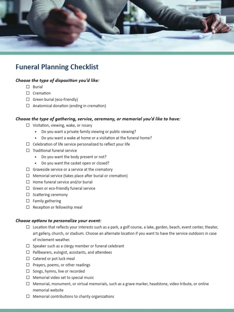 Comprehensive Funeral Planning Guide PDF Funeral Burial