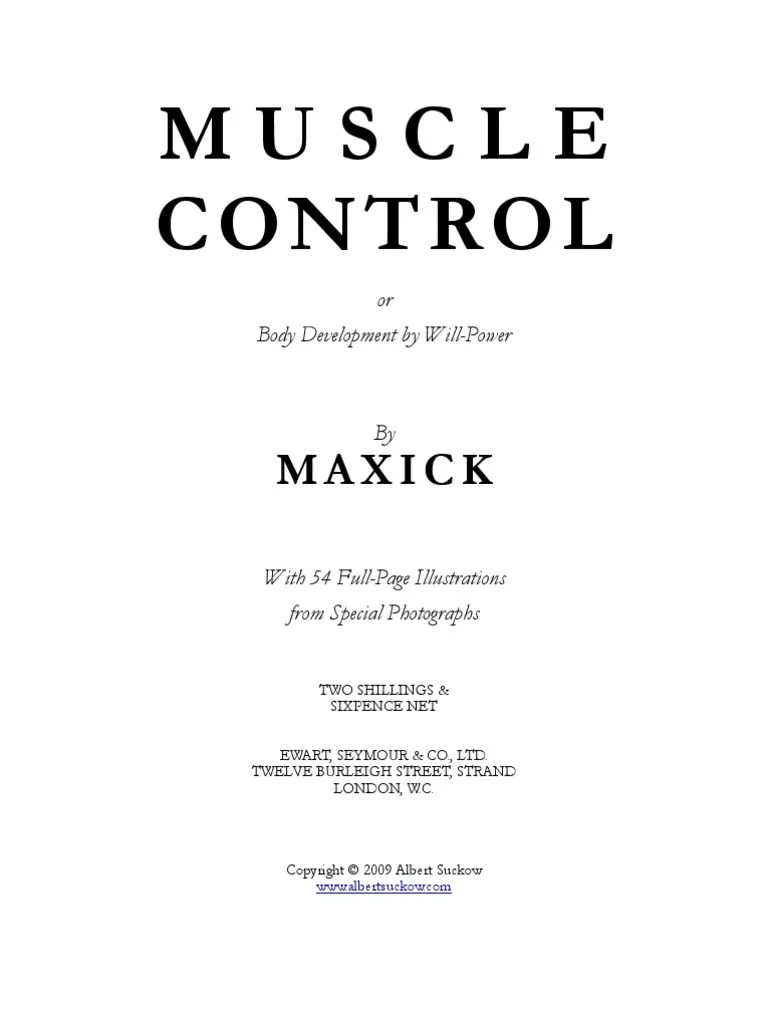 Muscle Control by Maxick Muscle Contraction Muscle