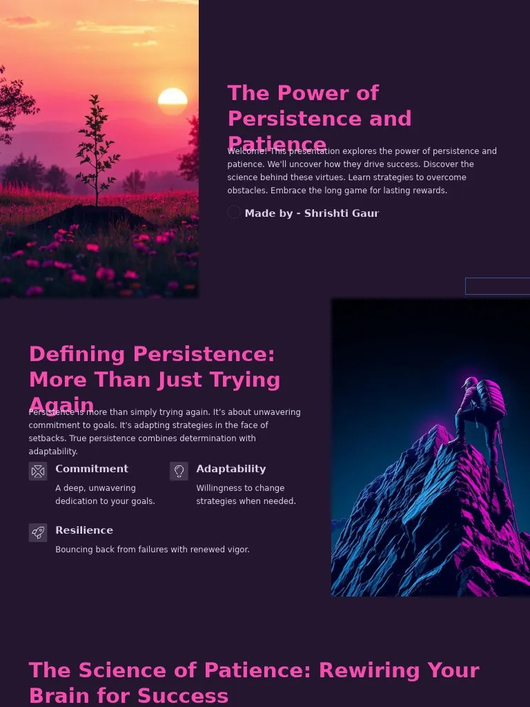 The Power of Persistence and Patience PDF Psychological Resilience
