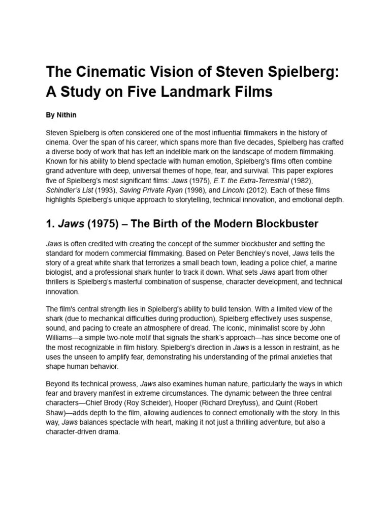 Spielbergs Landmark Films Explored Pdf