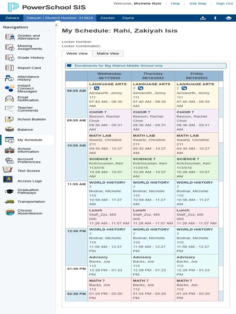 My Schedule Pdf