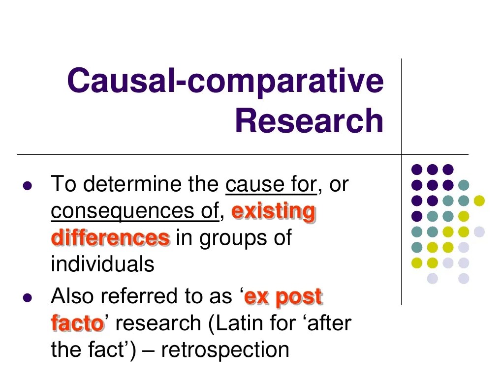 Causal Comparative Research