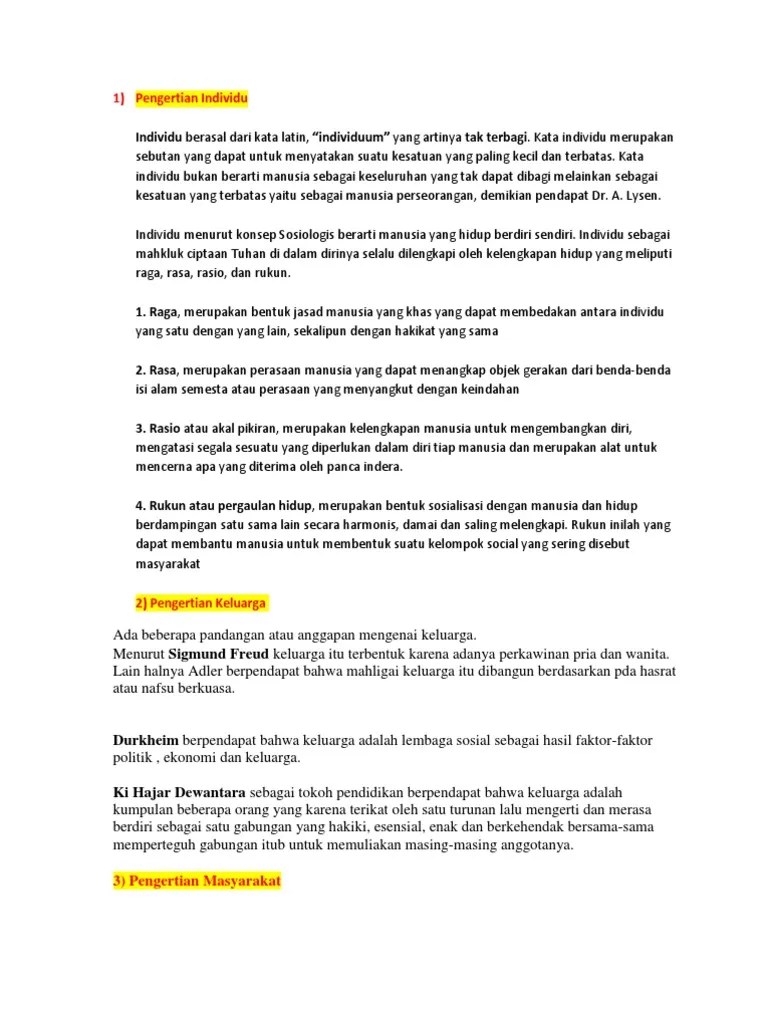 Pengertian Individu | PDF