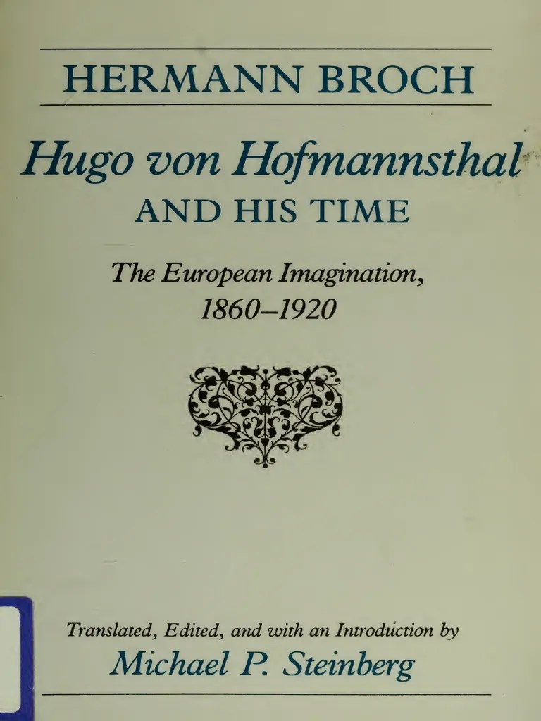 Broch's Analysis of Hofmannsthal's Era PDF Immanuel Kant Noumenon