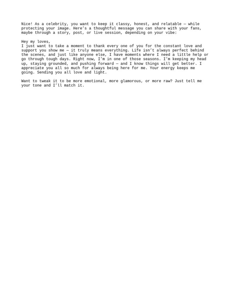 Heartfelt Message for Fans from Celebrities PDF
