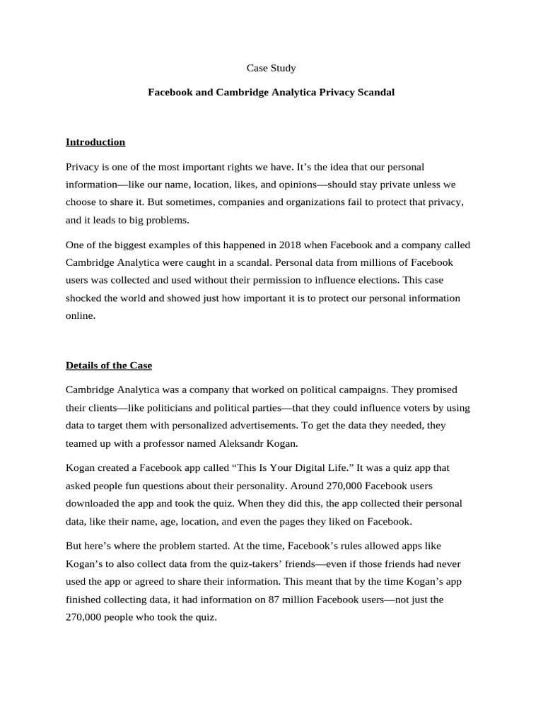 FacebookCambridge Analytica Scandal Explained PDF Facebook