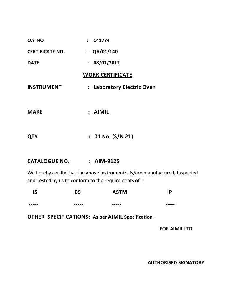 Calibration Certificates(2) Engineering Technology
