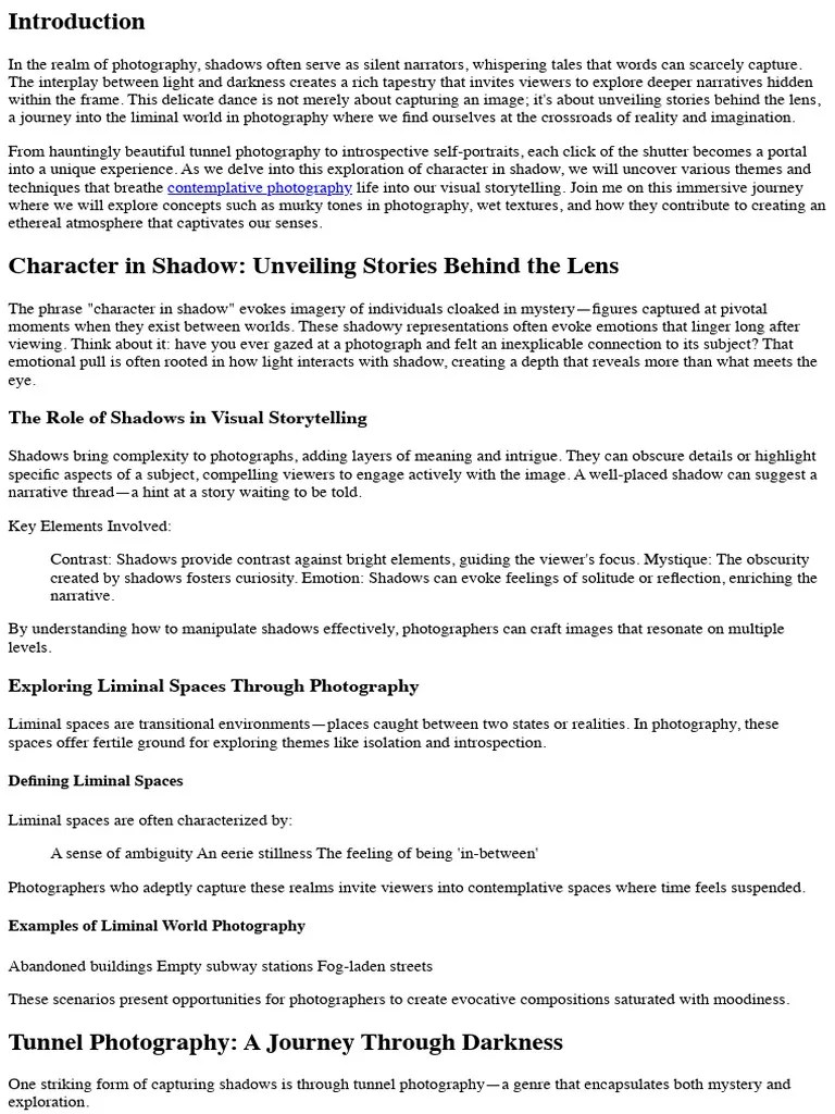 Character In Shadow Unveiling Stories Behind The Lens 153427 Pdf