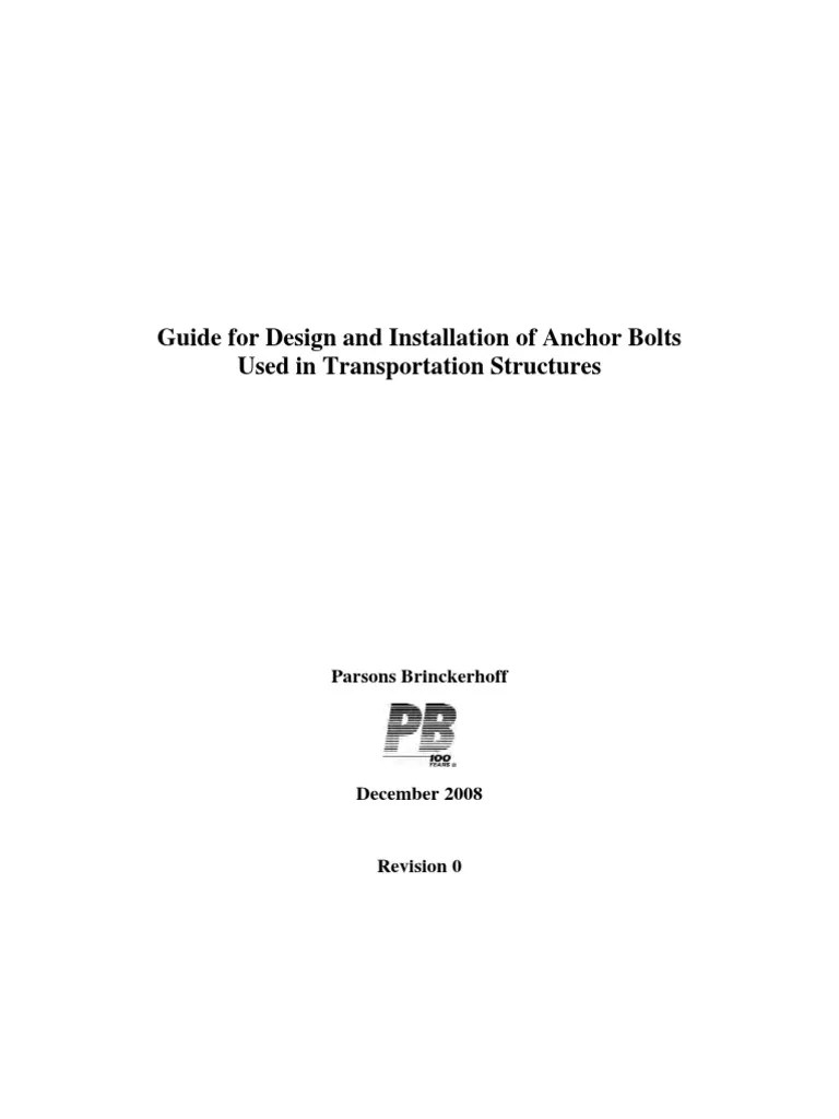 Anchor Bolt Design Guide PDF Structural Load Concrete