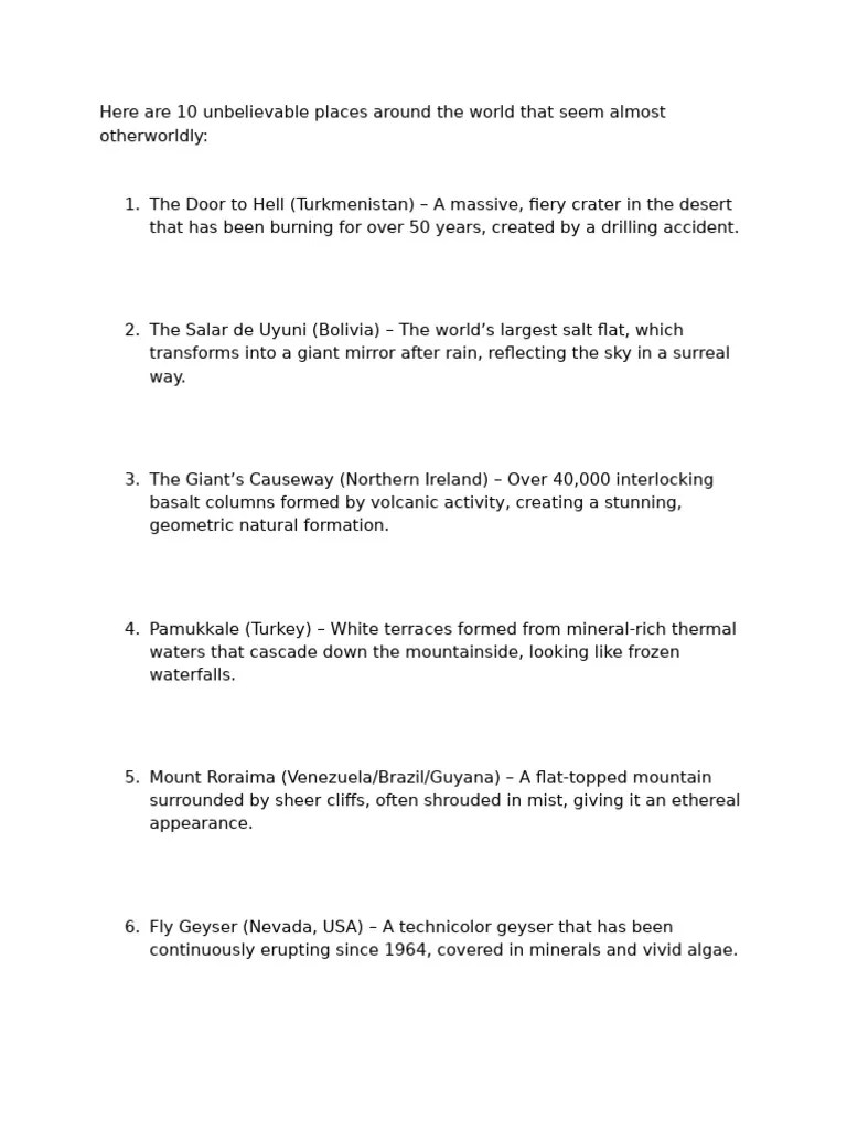 Places You Wont Believe Existing PDF Earth Sciences