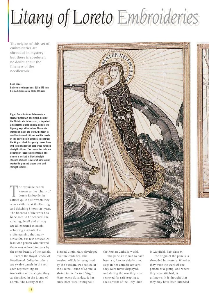 Litany of Loreto Embroidery Embroidery Religion And Belief