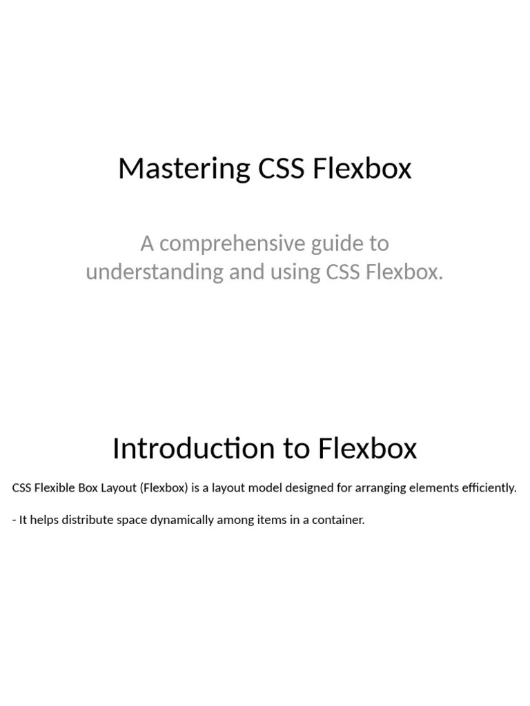 Mastering Css Flexbox Techniques Pdf