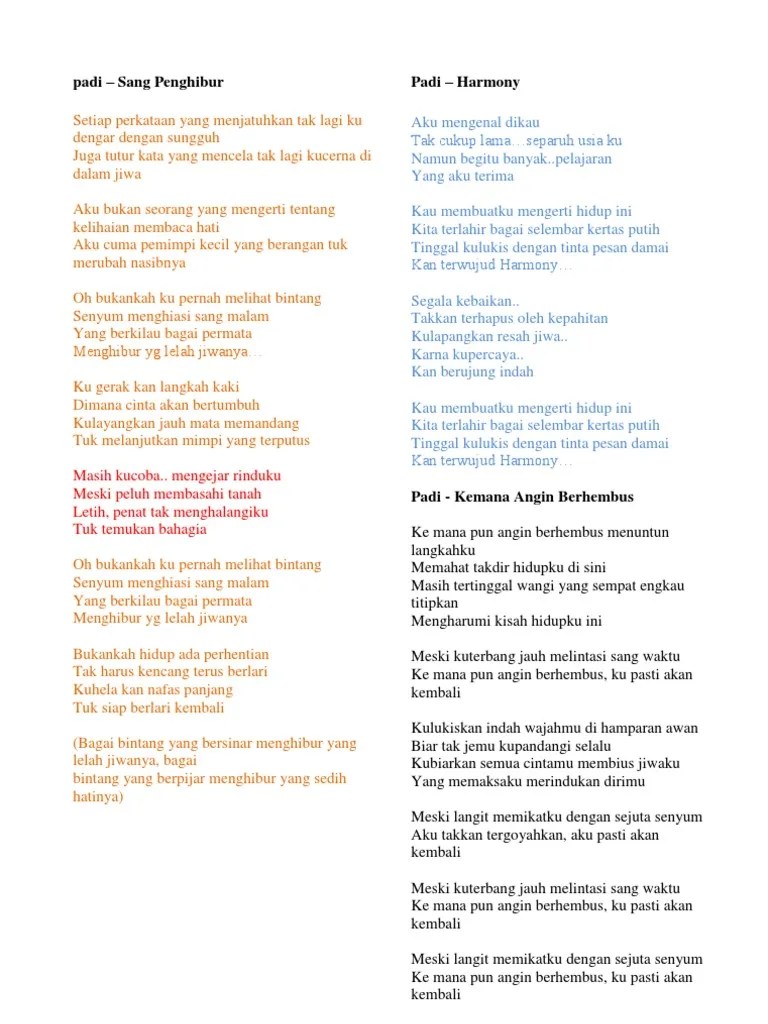 Lirik Lagu Padi | PDF