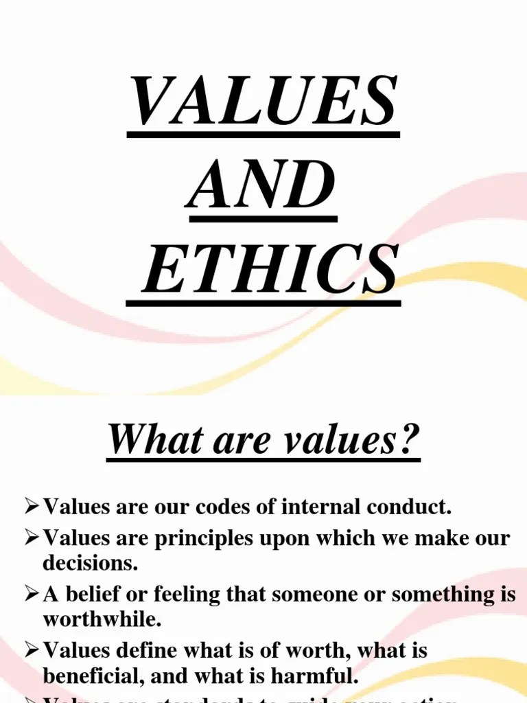VALUES and Ethics Ppt New Value (Ethics) Morality