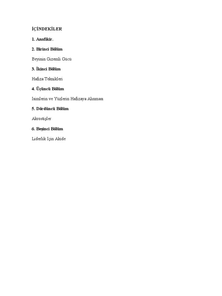 Hafiza Teknikleri Ile Beyin Gucunu Gelistirme