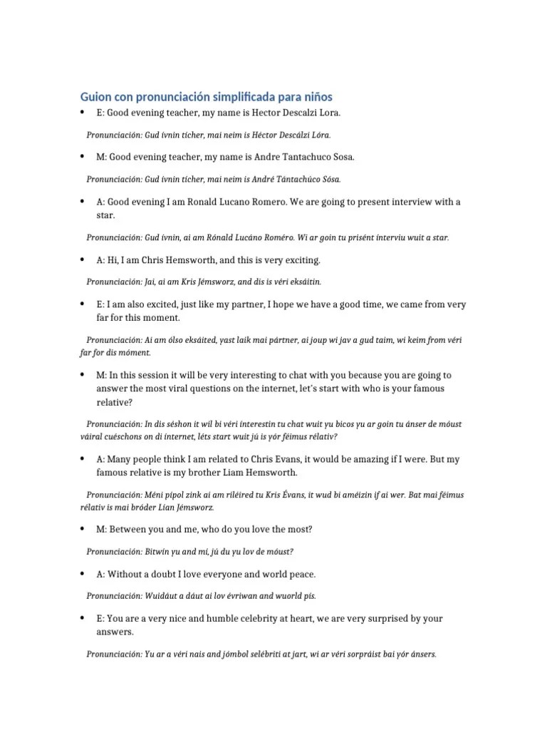 Guion_Entrevista_Pronunciacion_NiC3B1os PDF