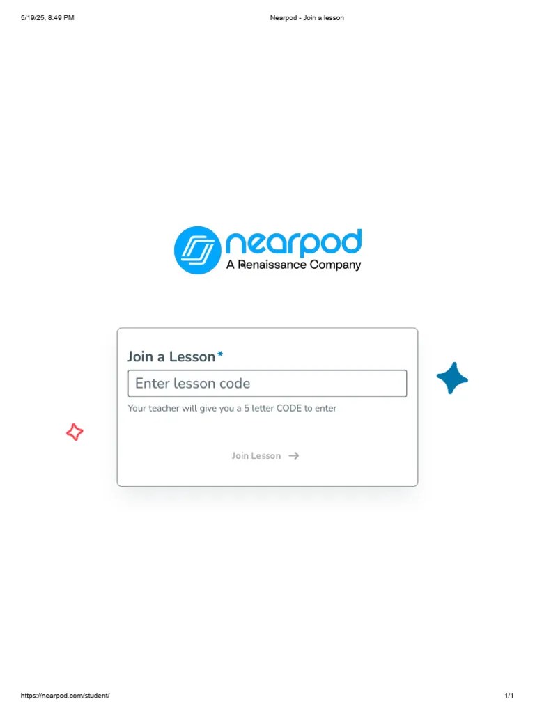 Nearpod Join A Lesson Pdf