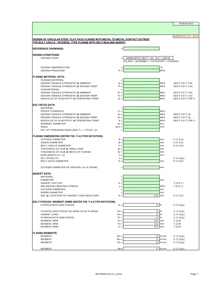 Flange Design Mmcobc 1.1 2010 Screw Ultimate Tensile Strength