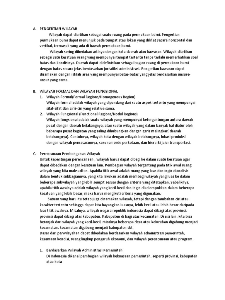 Pengertian Wilayah | PDF