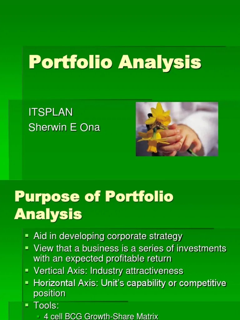 Portfolio Analysis Strategic Management Business