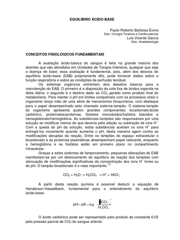 14 T EquilÃ­brio acido base Solução Tampão Especialidades Médicas