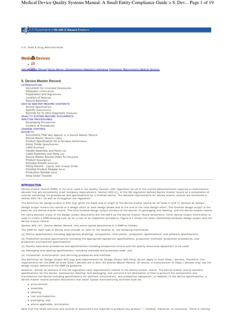 Www.fda.Gov Medical Devices Device Regulation and Guidance P