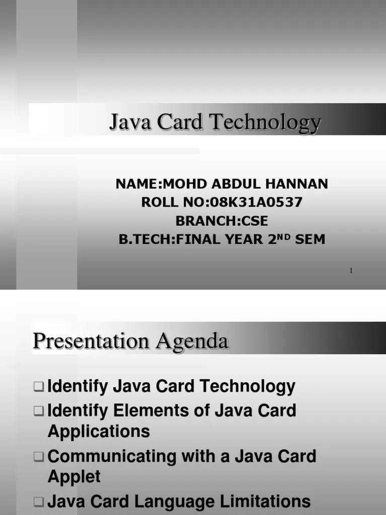 Java Card Technology PDF Smart Card Java (Programming Language)